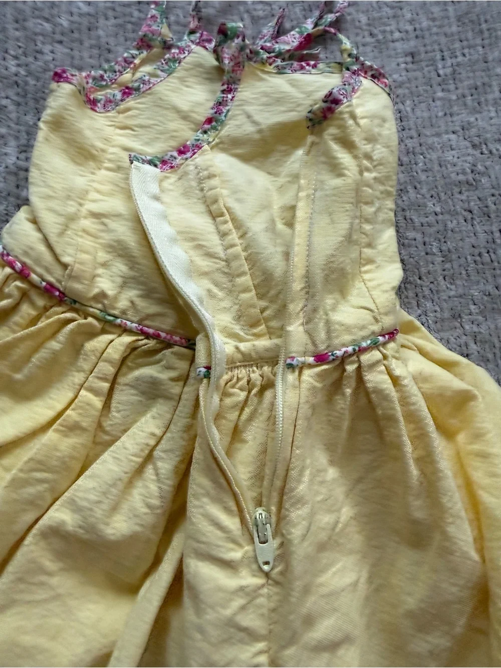 Ralph Lauren Girls Yellow Sundress Floral Tie Strap Dress Size 5 (estimated)